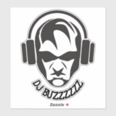 Cool aangepaste naam DJ sticker (Vel)
