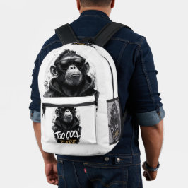 Cool aap met zonnebril T-shirt | Te cool om Bedrukte Rugzak