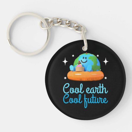 Cool aarde, Cool toekomst - Aarde Sleutelhanger (Voorkant)