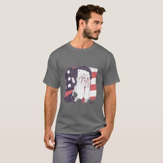 COOL ABRAHAM LINCOLN FACEPALM T-SHIRT (Voorkant volledig)