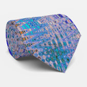 Cool Abstract Blauw en Bruin Atomic Retro Zigzags Stropdas (Opgerold)