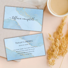 Cool Abstract Blauw Glitter Haar en Make-up Arties Visitekaartje