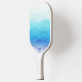 Cool Abstract Blauwe Golven Persoonlijk Pickleball Paddle (Links)