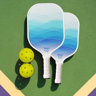 Cool Abstract Blauwe Golven Persoonlijk Pickleball Paddle