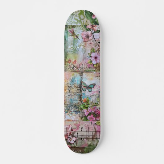 Cool Abstract  Bloemenkunst Persoonlijk Skateboard (Voorkant)