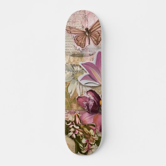 Cool Abstract Bloemenkunst Persoonlijk Skateboard (Voorkant)