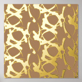 Cool Abstract Brown Beige Gold Folie Afdrukken (Voorkant)