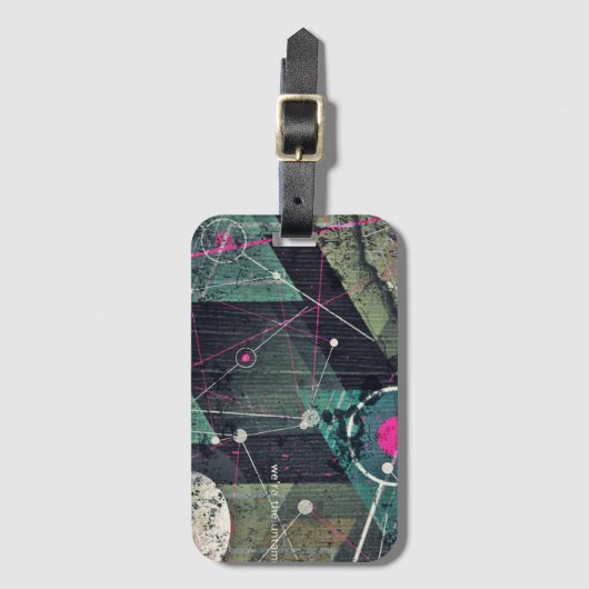 Cool Abstract Digital Graffiti Art Geometic Bagagelabel (Voorkant (verticaal))