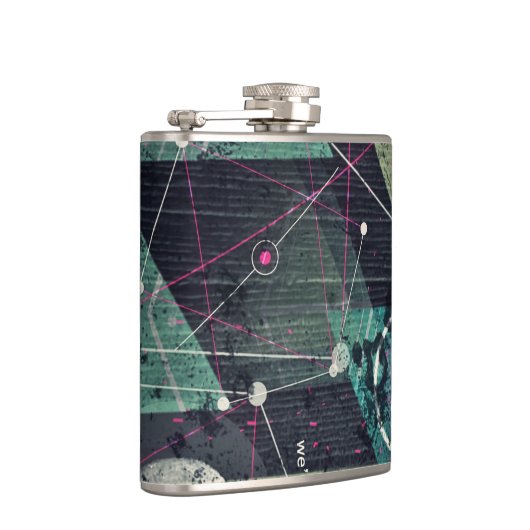 Cool Abstract Digital Graffiti Art Geometic Heupfles (Rechts)