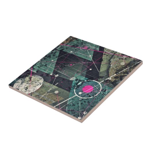 Cool Abstract Digital Graffiti Art Geometic Tegeltje (Zijkant)