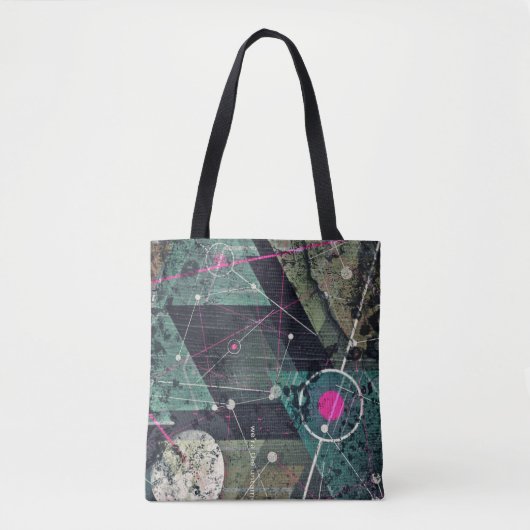 Cool Abstract Digital Graffiti Art Geometic Tote Bag (Voorkant)