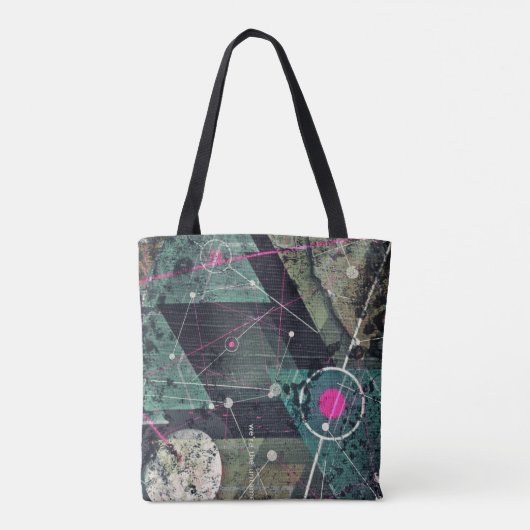 Cool Abstract Digital Graffiti Art Geometic Tote Bag (Achterkant)