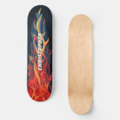 Cool Abstract Fire Flame Orange Blue Persoonlijk Skateboard (Voorkant)