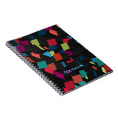 Cool Abstract Geometric Cube Pattern Personalized Notitieboek (Rechterzijde)