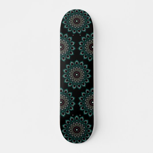 Cool Abstract Geometrisch Mandala Kunstontwerp Persoonlijk Skateboard (Voorkant)