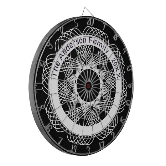 Cool Abstract geometrisch ontwerp zwart-wit Dartbord (Voorkant Links)