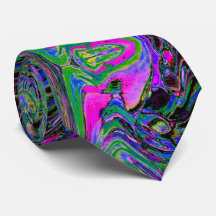 Cool Abstract Groen, Zwart en Blauw Groovy Retro