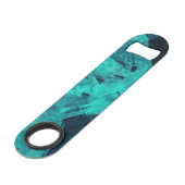 Cool Abstract Jagged Blue Art Personalised Speed Flessenopener (Achterkant Gekanteld)