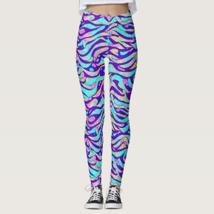 Cool Abstract Kleurrijk Blauw Geometrisch Patroon Leggings