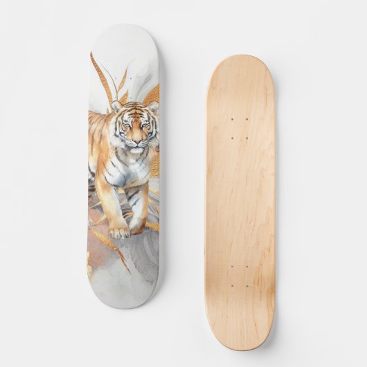 Cool Abstract Kunst & Tijger Persoonlijk Skateboard (Voorkant)