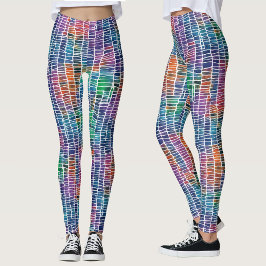Cool Abstract Kunstzinnig Regenboog Watercolor Pat Leggings