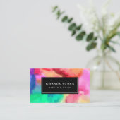 Cool Abstract Meerkleurig Waterverven III Modern Visitekaartje (Staand voorkant)