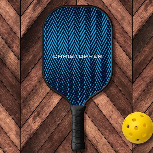 Cool Abstract modern blauw moiré-effect Aangepaste Pickleball Paddle