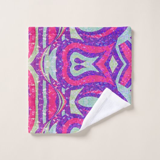Cool Abstract Modern Gepersonaliseerd Handdoek Set (Wasdoekje)