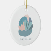 Cool Abstract Modernisme in Blauw Persoonlijk  Keramisch Ornament (Rechts)