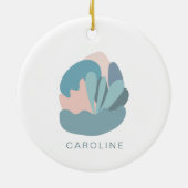 Cool Abstract Modernisme in Blauw Persoonlijk  Keramisch Ornament (Achterkant)