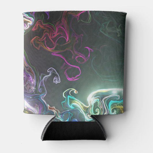 Cool Abstract Neon Liquid Art Black Blikjeskoeler (Voorkant)