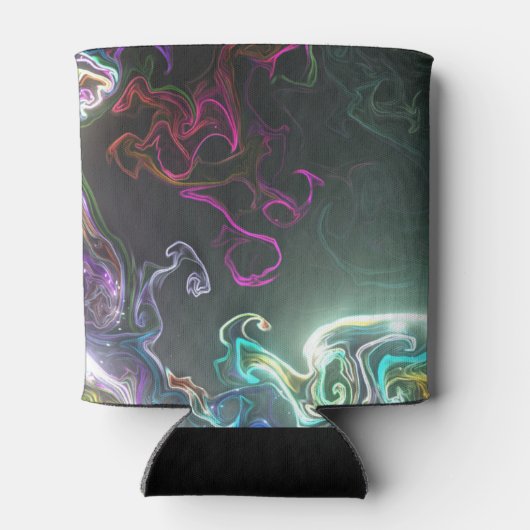 Cool Abstract Neon Liquid Art Black Blikjeskoeler (Achterkant)