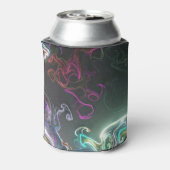 Cool Abstract Neon Liquid Art Black Blikjeskoeler (Blikje Achterkant)