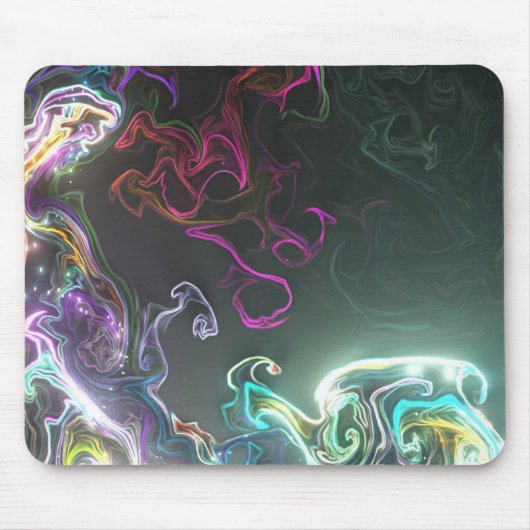 Cool Abstract Neon Liquid Art Black Muismat (Voorkant)