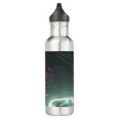 Cool Abstract Neon Liquid Art Black Personalised Waterfles (Rechts)