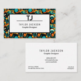 Cool Abstract Pattern Monogram Initialen Visitekaartje