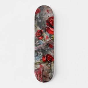 Cool Abstract Red Rose Persoonlijk Skateboard