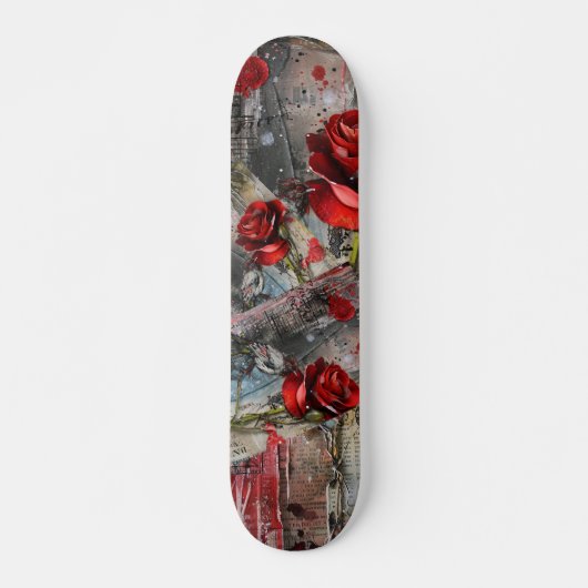 Cool Abstract  Red Rose Persoonlijk Skateboard (Voorkant)