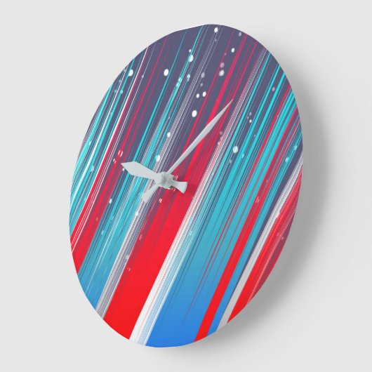 Cool Abstract Red White Blue Brush Strokes Grote Klok (Hoek)