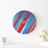 Cool Abstract Red White Blue Brush Strokes Grote Klok (Huis)