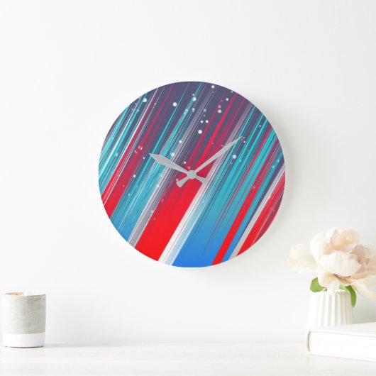 Cool Abstract Red White Blue Brush Strokes Grote Klok (Huis)