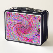 Cool Abstract Retro Hot Pink and Red Floral Swirl (Achterkant)