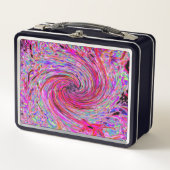 Cool Abstract Retro Hot Pink and Red Floral Swirl (Voorkant)