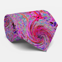 Cool Abstract Retro Hot Pink and Red Floral Swirl