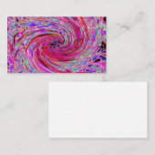 Cool Abstract Retro Hot Pink and Red Floral Swirl Visitekaartje (Voorkant / Achterkant)