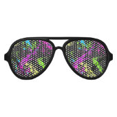 Cool Abstract Retro Rainbow Paint Splatter Zwart Aviator Zonnebril (Voorkant)