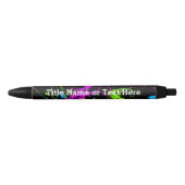 Cool Abstract Retro Rainbow Paint Splatter Zwart Zwarte Inkt Pen (Voorkant)