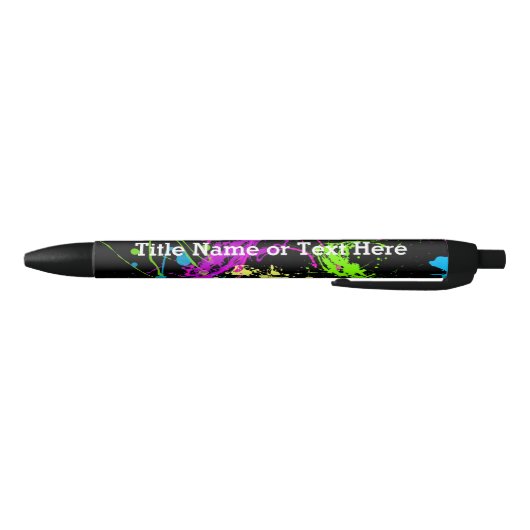 Cool Abstract Retro Rainbow Paint Splatter Zwart Zwarte Inkt Pen (Bodem)
