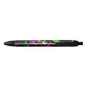 Cool Abstract Retro Rainbow Paint Splatter Zwart Zwarte Inkt Pen (Achterkant)