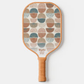 Cool Abstract Retro Regenbogen Aangepaste Tekst Na Pickleball Paddle (Voorkant)